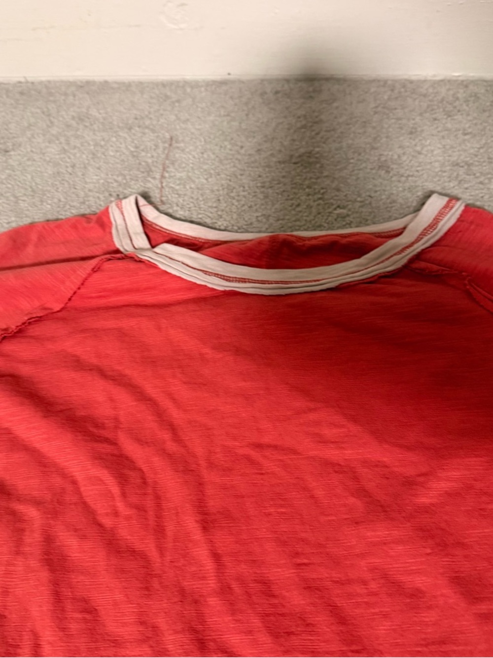 Long Sleeve Red Top with Floral Sleeve Appliques. Boho Artsy Twee - Picture 4 of 4